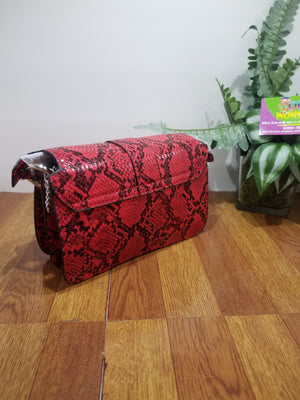 Ped python leather cross body bag | snakeskin bag | small crossbody bag |  small leather bag | snakeskin purse | small sling bag | small shoulder bag  (Cherry): Handbags: Amazon.com